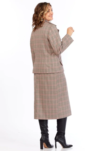 Костюм с юбкой 5116 клетка Celentano lite