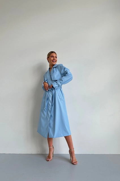 Плащ 1610-2 голубой Continental Fashion