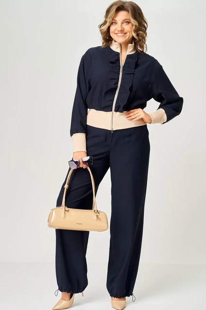 Блузка 7214-1 темно-синий EVA GRANT