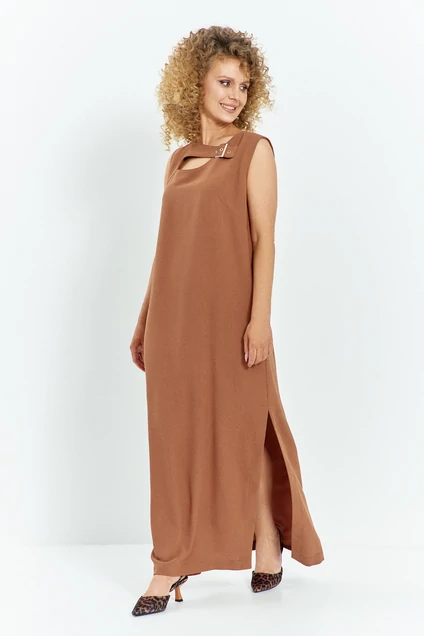 Платье 601 коричневый Euro Moda