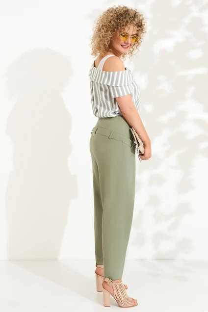 Костюм брючный 617 хаки + полоска Euro Moda