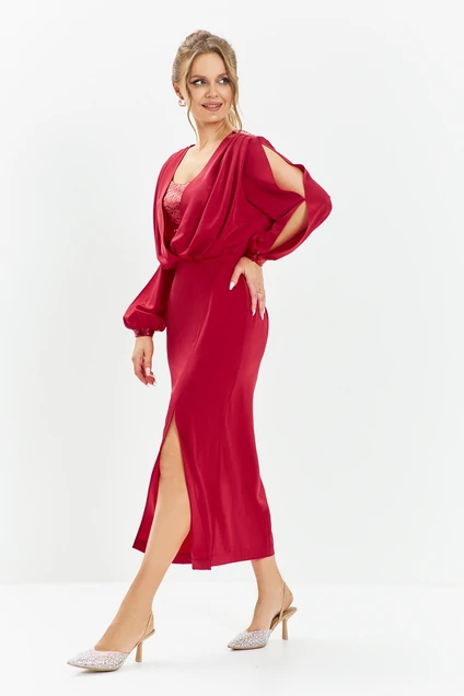 Платье 669 красный Euro Moda
