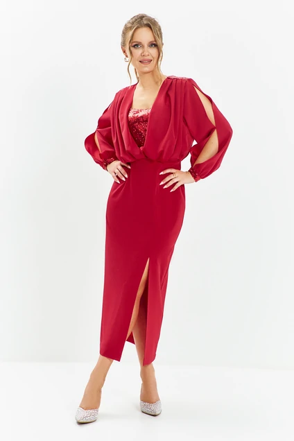 Платье 669 красный Euro Moda