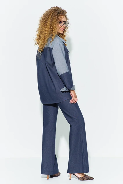 Костюм брючный 685 синий Euro Moda