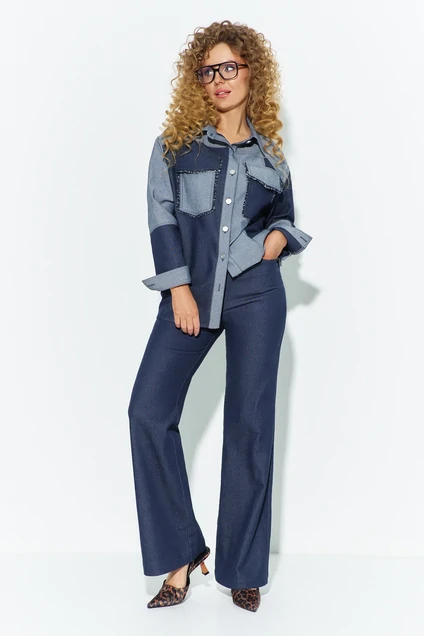 Костюм брючный 685 синий Euro Moda