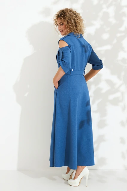 Платье 690 синий Euro Moda