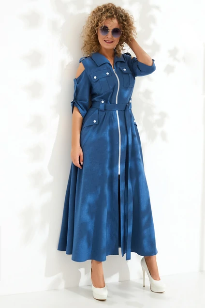 Платье 690 синий Euro Moda