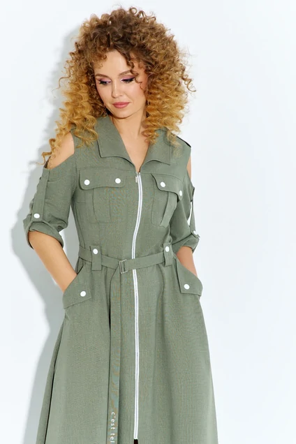Платье 690 хаки Euro Moda