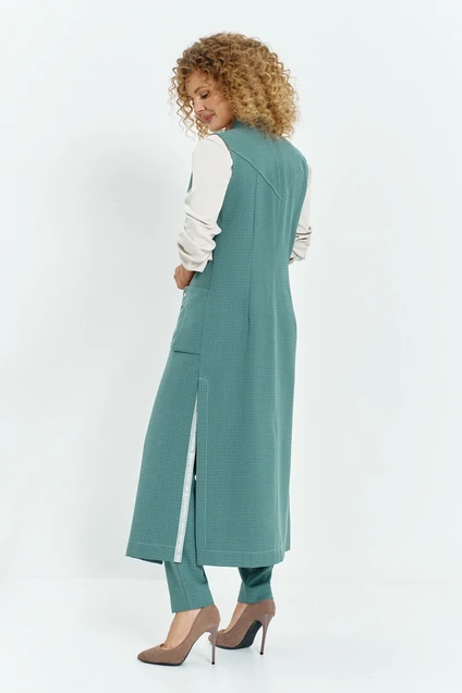 Костюм брючный 707 бирюзовый Euro Moda