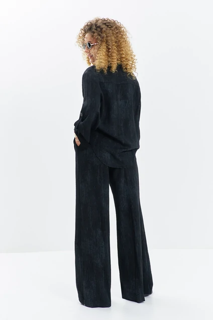 Костюм брючный 714 черный меланж Euro Moda