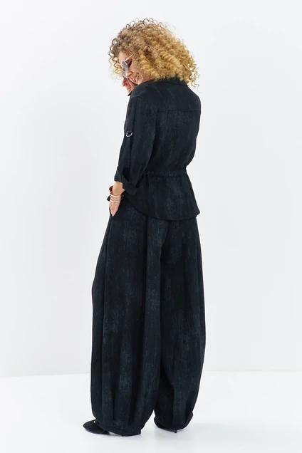 Костюм брючный 716 черный меланж Euro Moda