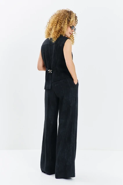 Костюм брючный 720 черный меланж Euro Moda