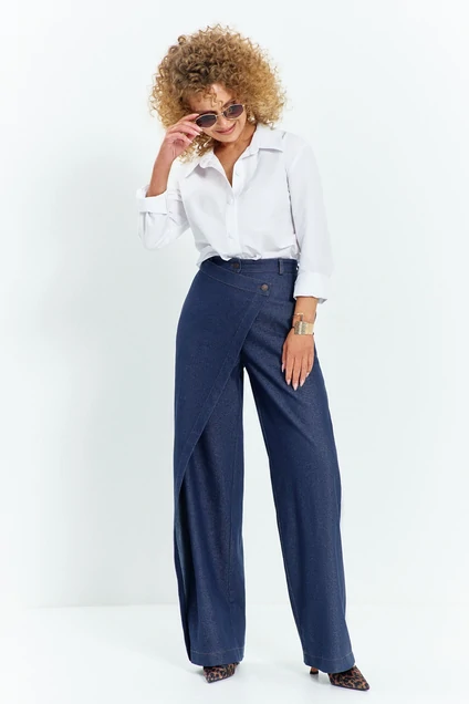 Брюки 740 синий Euro Moda