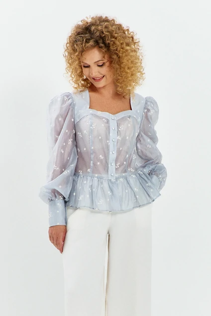 Блузка 759 дымчато-голубой Euro Moda