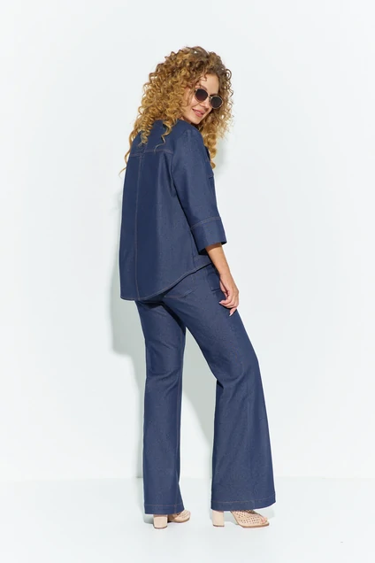 Костюм брючный 781 синий джинс Euro Moda