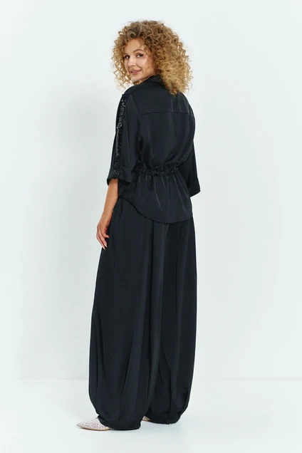 Костюм брючный 802 черный Euro Moda