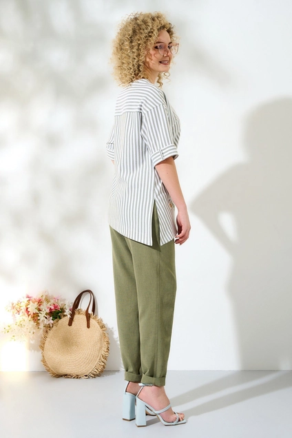 *Костюм брючный 417 хаки Euro Moda