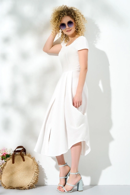 Платье 452 белый Euro Moda