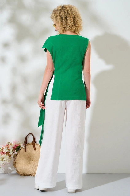 Костюм брючный 453 зеленая зелень Euro Moda