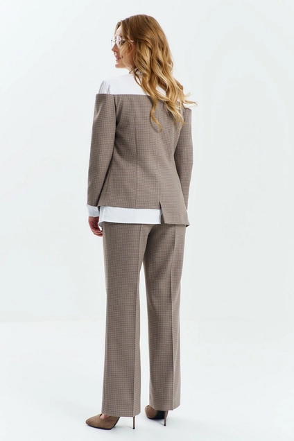 Костюм брючный 466 бежевый Euro Moda