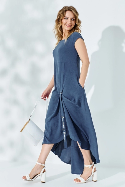 Платье 527 синий Euro Moda