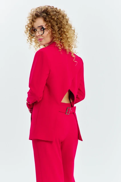 Костюм брючный 624 красный Euro Moda фото 4