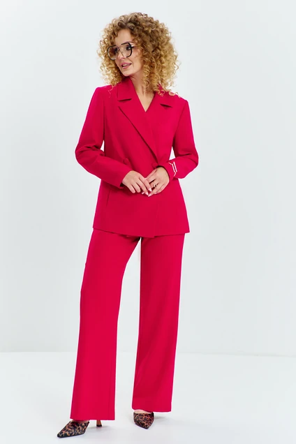 Костюм брючный 624 красный Euro Moda