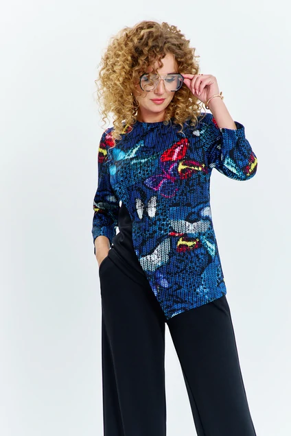Костюм брючный 626 синий Euro Moda фото 2