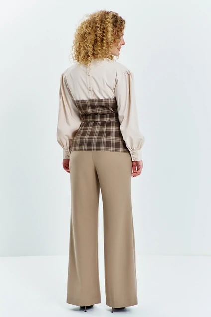 Костюм брючный 627 бежевый Euro Moda фото 2