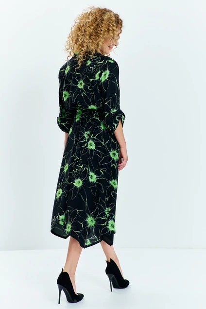 Платье 633 зеленый принт Euro Moda фото 2