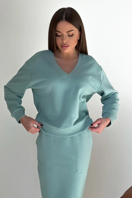 Костюм с юбкой f7002-26-688 ментол GO wear