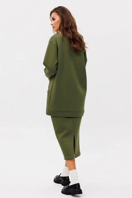 Костюм с юбкой f7052-28-02 хаки GO wear