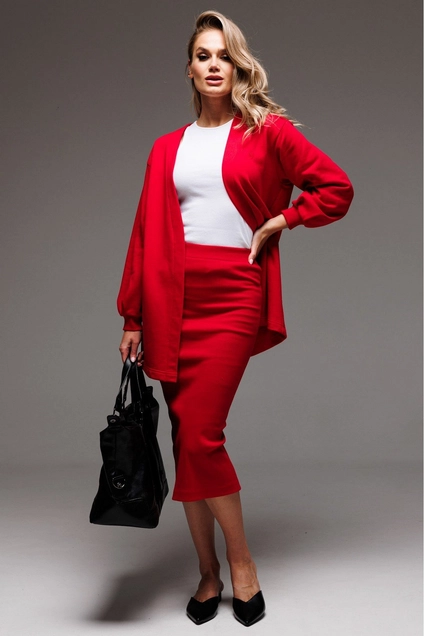 Костюм с юбкой f7064-11-02 красный GO wear