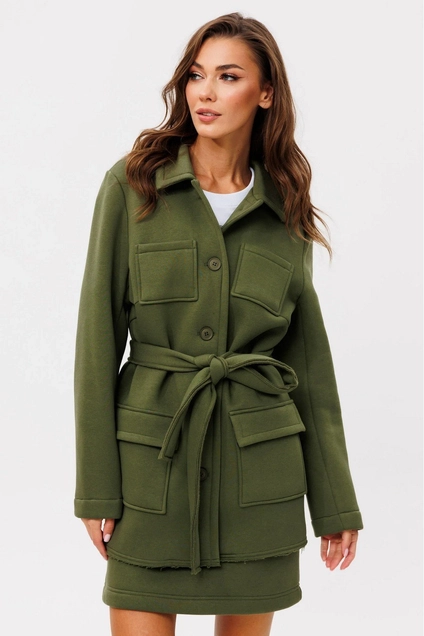 Костюм с юбкой f7088-28-02 хаки GO wear