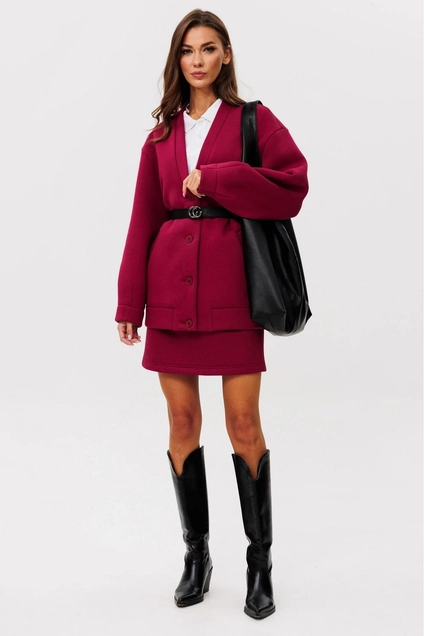Костюм с юбкой f7092-12-01 вишня GO wear