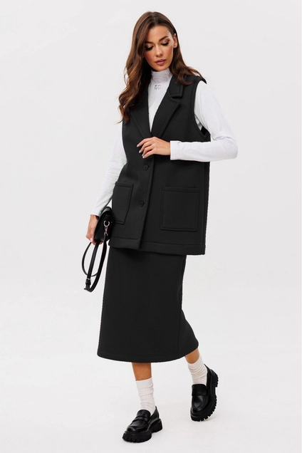 Костюм с юбкой f7094-40-02 черный GO wear