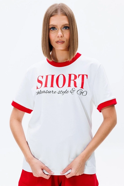 Костюм с шортами f8006-01-01(P11-02) белый + красный GO wear