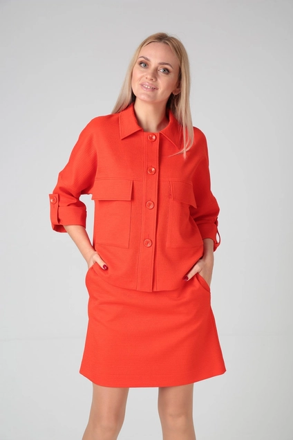 Костюм с юбкой 533 коралл Gamma Gracia