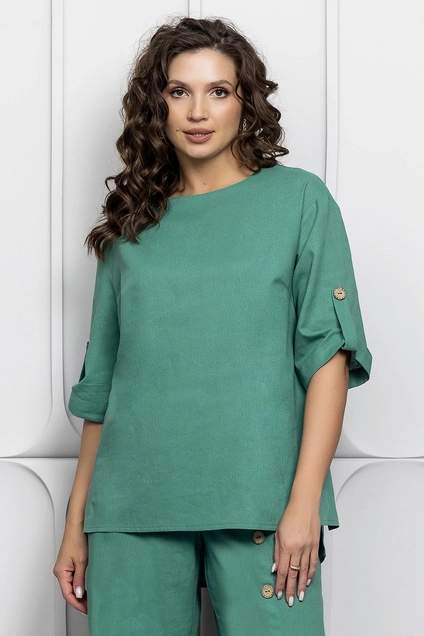 Костюм брючный 2566 изумрудный Gold Style