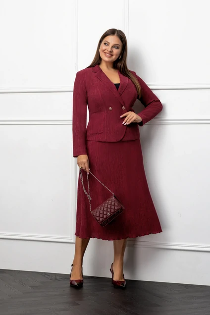 Костюм с юбкой 2723 бордовый Gold Style фото 3