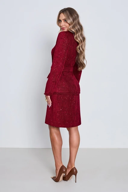Костюм с юбкой 6797 бордовый Golden Valley