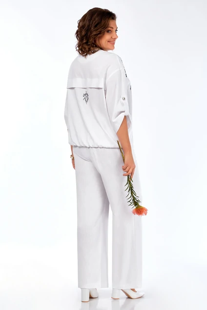 Костюм брючный 281 белый Grace for you