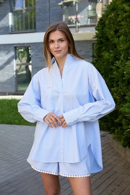 Костюм с шортами 26ICY130 голубая полоска ICY Street
