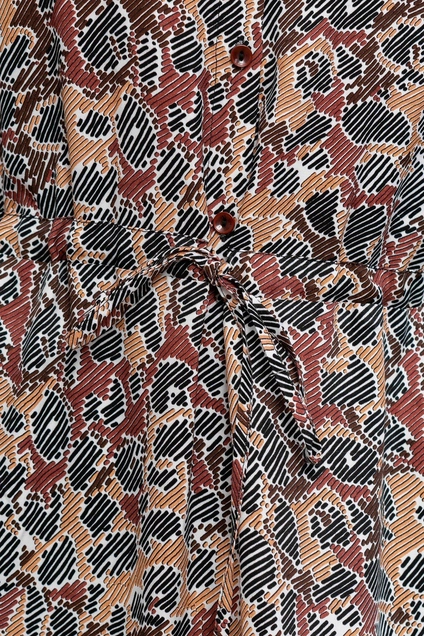 Платье 1092В коричневый + белый Ivera collection