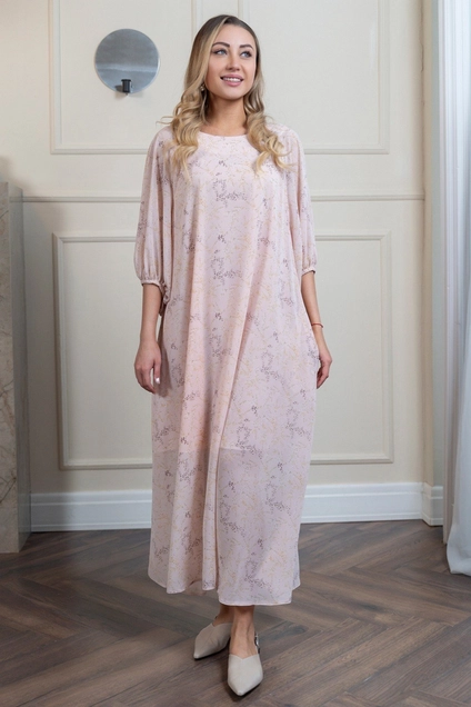 Платье 1141 розовый + желтый Ivera collection