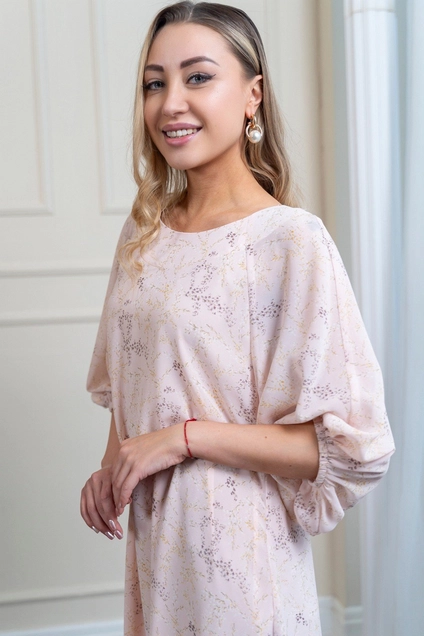 Платье 1141 розовый + желтый Ivera collection
