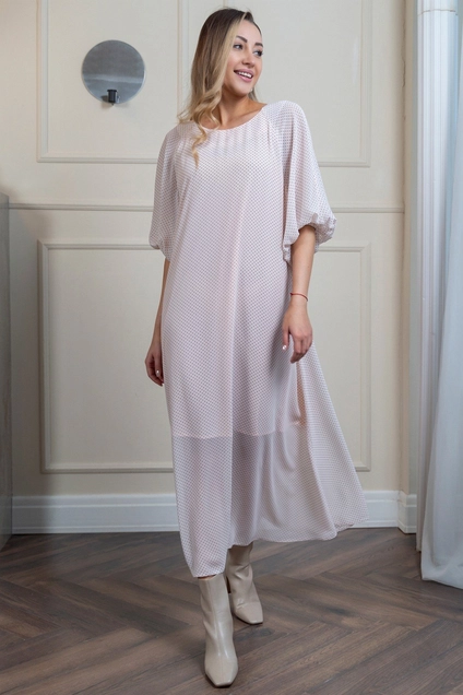 Платье 1141 розовый + черный Ivera collection