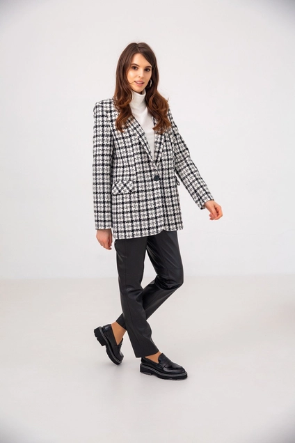 Жакет 3008К белый + черный Ivera collection