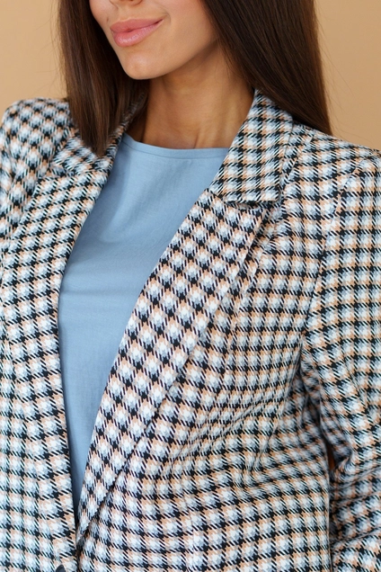 Жакет 3034 бежевый + голубой Ivera collection