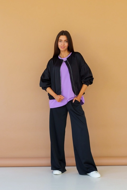 Бомбер 3038 черный Ivera collection